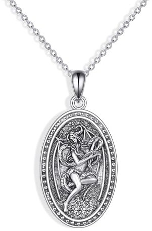 YAFEINI Lilith Halskette 925 Sterling Silber Lilith Anhänger Halskette Schmuck Geschenke für Frauen