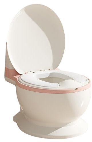 3-en-1 Pot Toilette WC Bébé Musical Pour Apprentissage De La Propreté,Toilette Bebe & Enfant,Confortable Anti Dérapant avec bruit de chasse,Pot Amovible,Garçon et Fille, stable (Rose)
