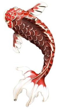 Koi Fisch Brosche Pin - Acryl Emaille Glücksbringer für Damen Neujahr