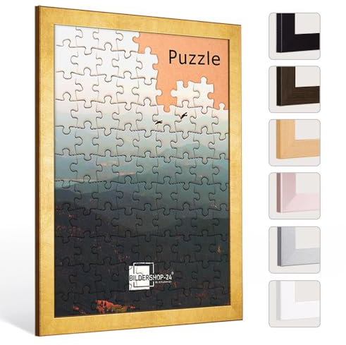 Bildershop-24 Puzzlerahmen London für Puzzle ca. 500 Teile 34,1x48,1cm 48,1x34,1cm Blattgold mit Acrylglas
