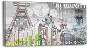 mooments Leinwandbild Zeche Consol (60x30cm) | Leinwand im Hochformat, Ruhrpott-Bild, Leinwand Ruhrpott, Bilder Gelsenkirchen , Wohnzimmer Bild