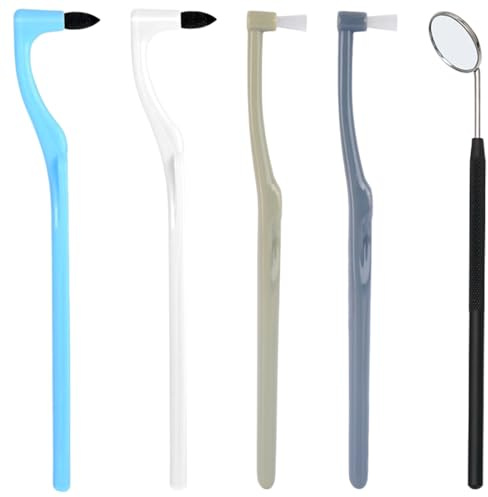 4pezzi Smacchiatore Denti Professionale +1PCS Speculum Orale, Rimuovi Tartaro Denti Per Caffè, Tè, Tabacco, Cola Bevande Macchie Pulizia Denti Tartaro per Sbiancante Denti per Apparecchi Ortodontic