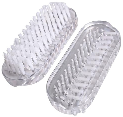 2 Pcs Transparent Plastic Nail Brush, Hand & Nail Cleaning Brush, Nail Brushes for Cleaning Nails, Acrylic Nail Brush, Nail Art Brushes