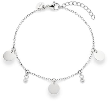 s.Oliver Bracelet - Elegantes Armband aus poliertem Edelstahl - silber - Rolokette verstellbar bis 21 cm - wasserfest & hautfreundlich