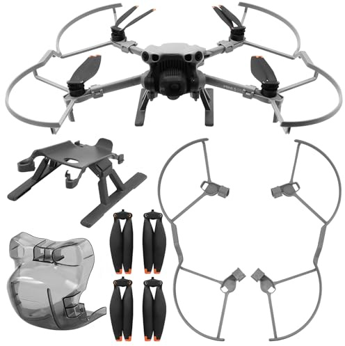 Craznick Mini 5 Pro Hélices – con Protectores de Palas Tren de Aterrizaje Plegable Cubierta Protectora de Gimbal Tapa de Lente Kit de Pies de Extensión para DJI Mini 5 Pro Dron Accesorios