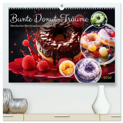 Bunte Donut-Träume - Himmlischer Geschmack aus Krapfenteig (hochwertiger Premium Wandkalender 2026 DIN A2 quer), Kunstdruck in Hochglanz: ... und einfach köstlich (CALVENDO Lifestyle)