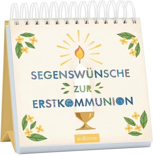 Segenswünsche zur Erstkommunion: Christlicher Aufsteller mit liebevollen Illustrationen