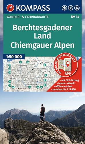 KOMPASS Wanderkarte 14 Berchtesgadener Land, Chiemgauer Alpen 1:50.000: Wander- und Fahrradkarte in einem - inklusive Offline-Verwendung in der KOMPASS-App. Wander-& Radwege. Skitouren.