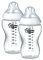Tommee Tippee Closer to Nature Baby Bottles, Medium Flow Breast-Like Teat with Anti-Colic Valve, 340ml, Pack of 2, Clear