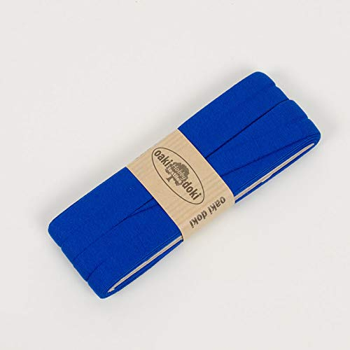 StoffMetropole Jersey Schrägband aus Viskose -oaki doki Uni 20 mm x 3 Meter - königsblau