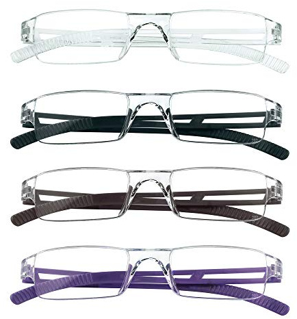 LifeArt Lesebrillen, Blaulicht-Blockierbrille, Computer-Lesebrille für Damen und Herren, Brillengestell mit rechteckigem Mode-Design (4 Farbe, 3.00)