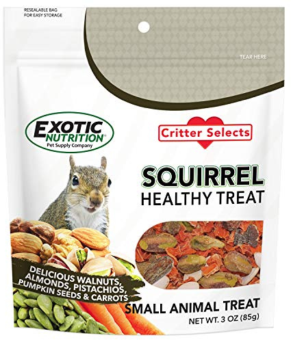 Squirrel Treat (3 oz.) - Healthy Natural Nut & Vegetable Treat - Walnuts, Almonds, Pistachios, Pumpkin Seeds, Dried Carrots - Flying Squirrels, Ground Squirrels, Tree Squirrels & Other Rodents