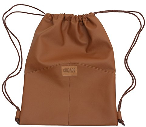 millybo SACCO ECO ÖKO- LEDER Beutel Turnbeutel Sportbeutel Beuteltasche Rucksack (3.5 Carmel Eco Leather)