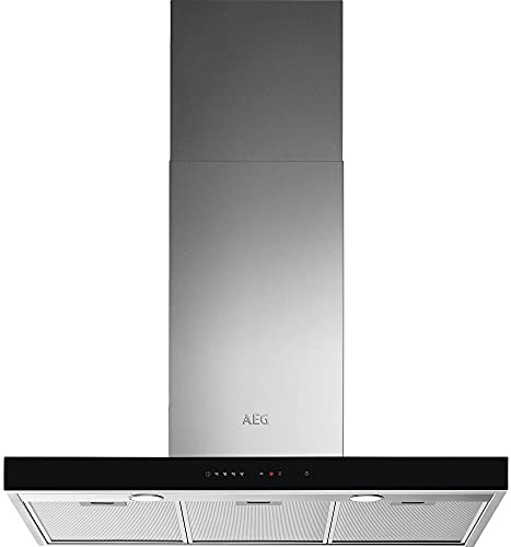AEG DBE5961HG Campana extractora de pared, 90 cm, 3 niveles de portencia + intensiva, Función Brisa, Potencia máxima 700 m3/h, 54 dB(A), Luces LED, Sincronización automática con placa, Inox,Clase A
