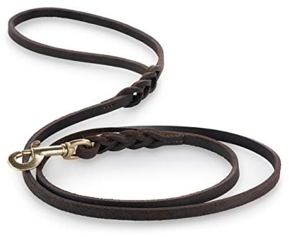 Leder Hundeleine Charlote Echtleder geflochten - Hunde Lederleine mit Karabine Hunde Leine Charlotte (1,50 m)
