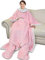 Catalonia Classy Flauschig Decke mit Ärmeln und Fußtasche Warm Geschenk für Frauen Herren Weihnachten, Flauschige Sherpa Kuscheldecke mit Ärmeln, Wohndecke zum Anziehen Erwachsene, 190 x 135 cm Rosa