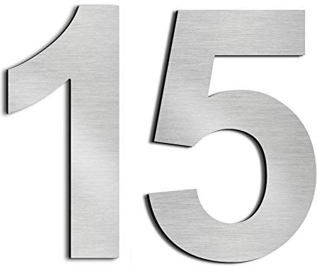 nanlyiau 2pc 3in numero civico esterno adesivo numero civico acciaio numero civico acciaio inox realizzato in solido acciaio inossidabile 304 Argento(16)