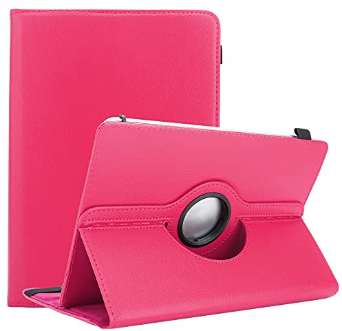 Cadorabo Funda para Tableta Compatible con Fire HD 10 2017 (7. Gen.) en Rosa - Funda Protectora de Cuero sintético con función de Soporte - Estuche de 360 ​​Grados con Banda elástica