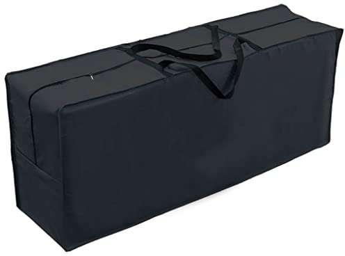 PATIO PLUS Aufbewahrungstasche für Gartenmöbel, wasserdicht, UV-beständig, strapazierfähig, reißfest, 420D-Oxford-Gewebe, 130 x 32 x 52 cm, Schwarz