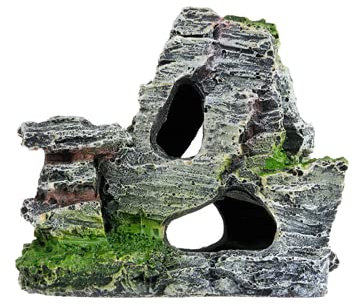 Décorations d'aquarium Aménagement paysager Trou de souche d'arbre Cachettes de grottes rocheuses Réservoir de poissons en pierre Résine Bois flott fournitures de maison Accessoires de château