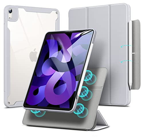 ESR für iPad Air 11 Zoll M3/M2 Hülle, iPad Air 7./6./5./4. Generation Hülle (2025/2024/2022/2020) 10,9 Zoll Stifthalter, abnehmbare magnetische Abdeckung, vertikaler Ständer, Rebound 360 Serie, Grau