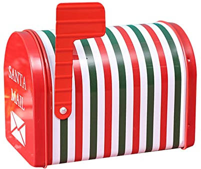 LICHENGTAI Weihnachtsgeschenkbox Briefkasten, Weihnachtsplätzchenboxen Eisen Blechkasten Briefkasten Fall Santa Cookie Candy Geschenkbox Aufbewahrungsbehälter mit Deckeln für Kinder Party Dekor