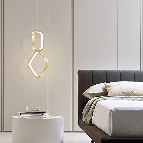 Siet Geometrische Deckenpendelleuchte 17W LED Kleine Kronleuchter Moderne Hängelampe, Quadratische Esstischleuchte Hängelampen Mini-Kronleuchter Für Schlafzimmer Nachttisch