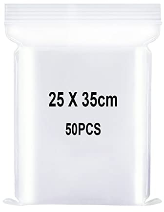 Resealable Clear Plastic Bags, Sealed Bag, Storage Bag, Press Seal Bags, Thickening and Durable, Apply to Craft Supplies, Kosmetische, Clothing Storage ect. 9.8x13.8(25x35cm) 50PCS