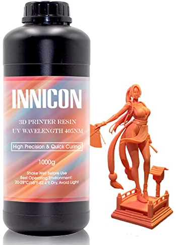INNICON Starres Harz 3D Drucker Harz 405nm Rapid Resin für LCD DLP 3D Druck Harz Hochpräzise Standard Photopolymer UV-Härtung Flüssigkeit 3D Harz Orange