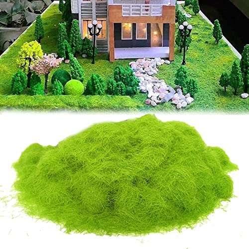 250g 5mm Modellbau Gras, Gras Modellbau Zubehör Landschaft Modelleisenbahn Kunstmoos zum Dekorieren Streugras Wiese Statische Gras Herde Wald Landschaft Gelände Eisenbahn Gartenbahn Weichgrün