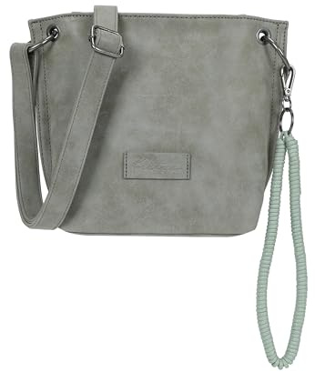 Fritzi03N Vintage Crossbody Kunstleder Damen Umhängetasche Handtasche Festival City vegan Vintage-Waschung 22,5 x 20,5 x 8,5 cm, Schwarz – Rosa – Braun – Gruen – Grau – Pink – Blau