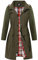 SaphiRose PONCHO Veste de Pluie Longue pour Femme Manteau à Capuche Coupe-Vent Imperméable d'Extérieur-Vert-XL