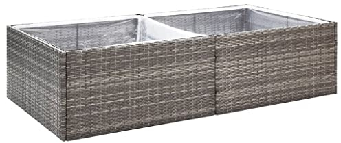 vidaXL Jardinière Gris 157x80x40 cm Résine tressée