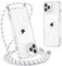 Yoedge Magnetica Trasparente Cover con Cordino per iPhone 12 Pro Max 6,7,[Compatibile con MagSafe] Custodia con Collana Sottile Morbida Silicone TPU Antiurto Bumper Protettivo Case con Magneti,Bianco