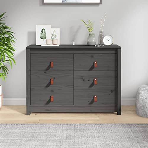 XIAOGUANG Beistellschrank, Schrank Klein, Flurschrank, Kommode, Vorratsschrank, Flurschrank, Badezimmerschrank, Kleinmöbel, Grau 100x40x72 cm Massivholz Kiefer