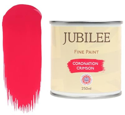 Guild Lane Jubilee Furniture Paint – Upcycle & Transform Wood, Metal & Glass – Soft Sheen Finish for Indoor & Outdoor – Durable & Easy to Apply Multi-Surface Paint (Coronation Crimson, Red, 250ml)