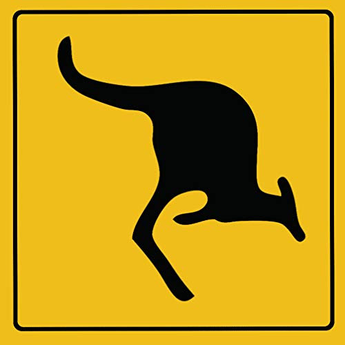 Panneau d'avertissement en métal pour voiture Zone Kangourou Australie 30,5 x 30,5 cm