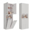WHATSIZE ENTERPRISE – Nel – Wooden Storage Cupboard with Washing Basket - Organise Cosmetics and Toiletries - Furniture to Complement Modern Décor - White (Nel)