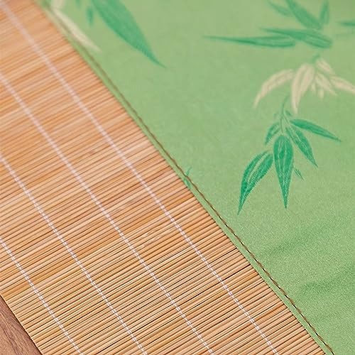 MiXia Tischläufer Grüner Bambusblatt-dekor-tischläufer, Natürliche Handgewebte Tischläufer-Matte, Japanischer Stil(Size:30×90cm)