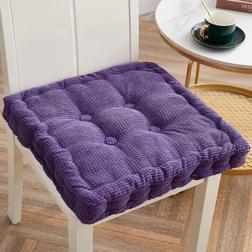 Sitzkissen Outdoor, 2er Set Stuhlkissen 50x50cm, Dicke Bodenkissen, Sitzpolster Outdoor für Bank und Gartenstuhl(Quadrat,Violett,50 x 50 cm)