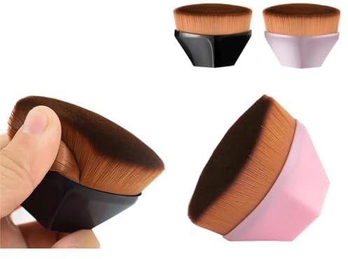 LDJYEONS Make-up Pinsel (2 Stücke), Flat Top Multi-Purpose Mixed Basic Foundation Make-up Pinsel, Foundation Make-up Pinsel Puder, Gesichtscreme, Primer, Creme Kosmetik, Concealer und Andere Kosmetika