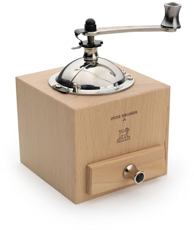 PEUGEOT - Pfeffermühle Roellinger 13 cm - Inspiriert von der traditionellen Peugeot Kurbelmühle mit Schubfach - Aus PEFC-zertifiziertem Holz - Naturfarben