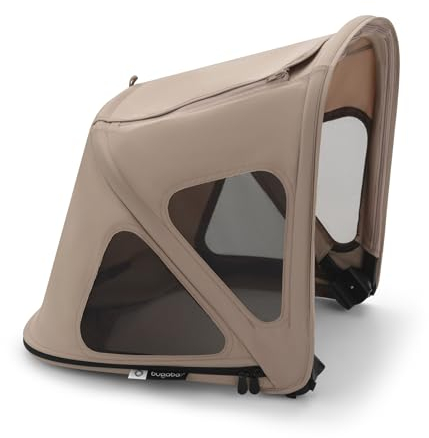 Bugaboo Capota ventilada Fox y Cameleon, extensible para una protección adicional y una protección solar óptima, repelente al agua, Dune Taupe