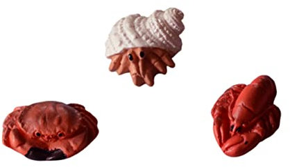 OFFSCH 3 STK Fotoalbum umblättern Zen-Gartengeräte Meereslebewesen Zahlen Hummer-Harz-Ornament Mikro Mini-Harzgeschenk Harzornament Persönlichkeit Ornamente Skulptur schmücken 3D Statue
