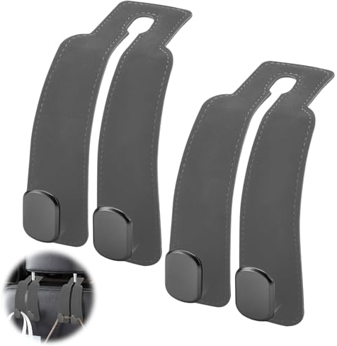 2 stücke Auto Lagerung Haken, Universal Auto Haken Rücksitz Kopfstütze Haken aufbewahrungshaken für Autositz Autositz Rücksitzhaken Kopfstütze Kleiderbügel Handtaschenhalter Taschenhaken (Grau)