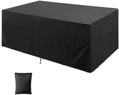 Schutzhülle Gartenmöbel Abdeckung, 242x162x75cm Abdeckplane Wasserdicht Gartenmöbel Terrassenmöbel Abdeckung Anti-UV Abdeckhaube Gartenmöbel Schwerlast 420D Oxford Outdoor Abdeckhaube für Möbelsets
