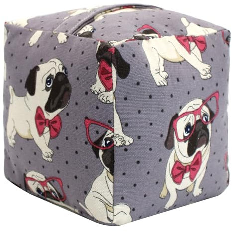 Decorative Door Stopper, Weighted Fabric Door Stopper with Handle, Heavy-Duty Square Door Floor Stop for Bedroom, Living Room, Interior, Doors (Dog)