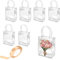 DHWEKU 6 Stück Klare Geschenktüten Mit Griffen,25x20x7cm Geschenktüten Transparent,Süßigkeitentüten, Wiederverwendbare Geschenktüten Durchsichtig für Hochzeit,Shopping,Party,Babyparty Gastgeschenk