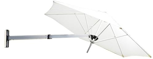 JQXQCESVN Patio Umbrella,Wall Mounted Patio Umbrella, Sun Canopy Umbrella Outdoor Garden Balcony Tilting Sunshade, Parasol For Yard/Garden/Deck Porch(White)