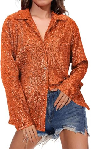 Pailletten Jacke Damen Langarm Glitzerjacke Sexy Glitzersakko Pailletten-Blazer Party Top Pailettenjacke Anzugjacke Festlich Oberteile Glitzer damen sale